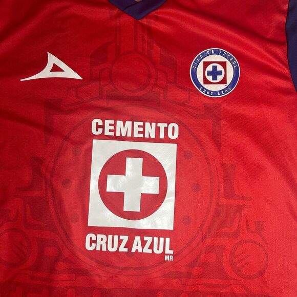 Cruz Azul Pirma 3rd Jersey Red Navy 2023/24 Size L Cemento Caliente Liga Mexico - Picture 2 of 7